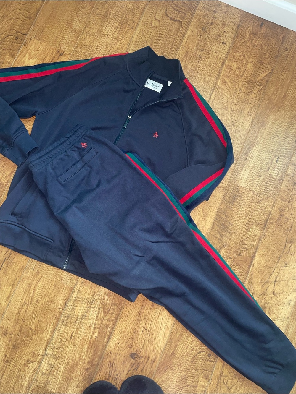 Jogger & jacket Tracking suit men with green red stripes lounge GG Gucci style